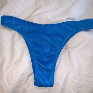 Cobalt Blue ribbed cheeky bikini bottom in M